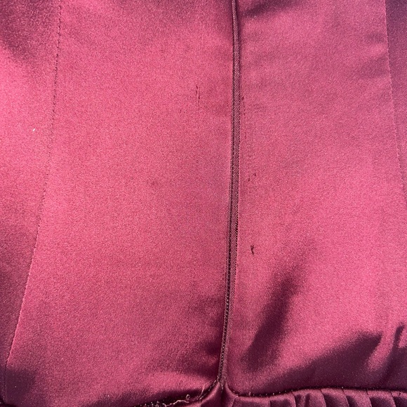 House of CB Satin Burgundy Dress - Picture 6 of 7